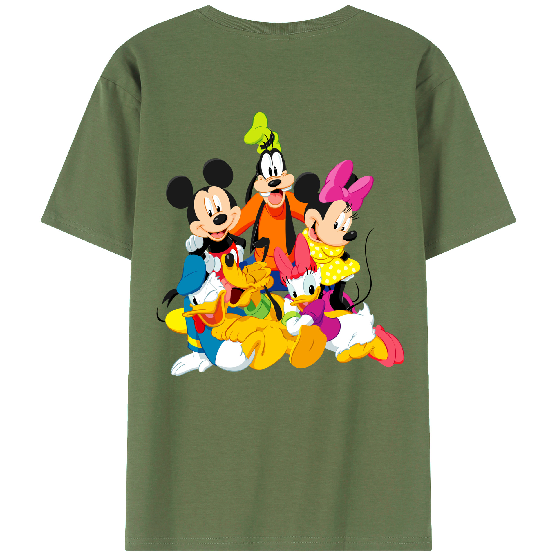 ミッキーマウス Mickey Mouse 綿100％ メンズ半袖Tシャツ（バックプリント） 通気性